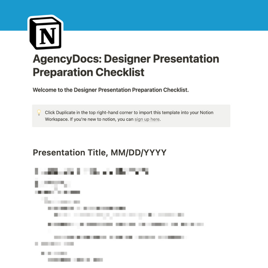 Designer Presentation Prep Checklist