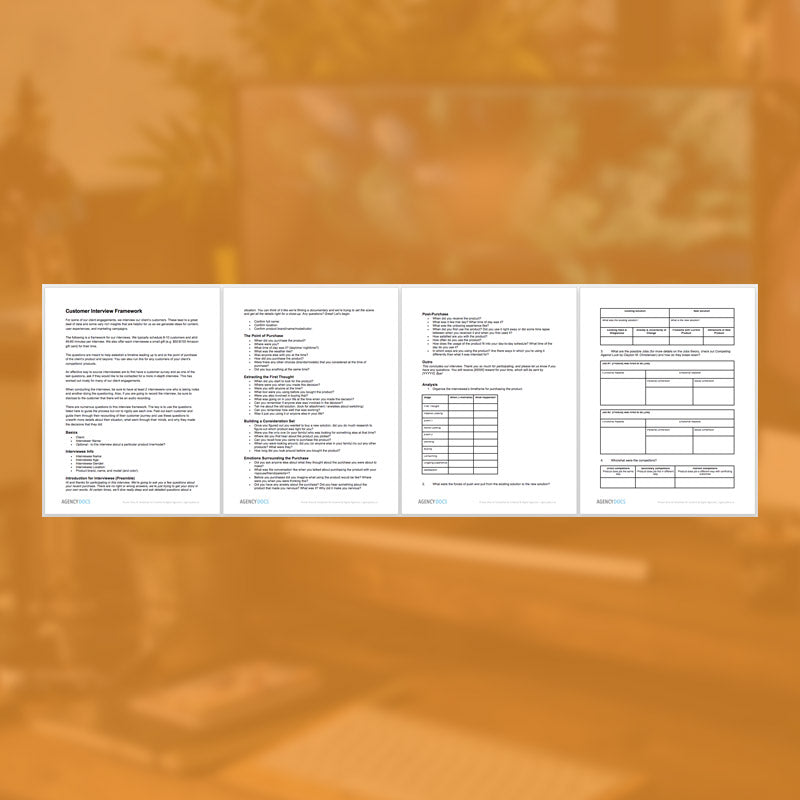 Customer Interview Framework [Template with Real Questions] - AgencyDocs