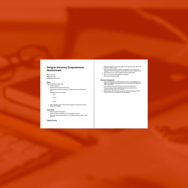 Designer Discovery Comprehension Questionnaire (with Real Questions) - AgencyDocs