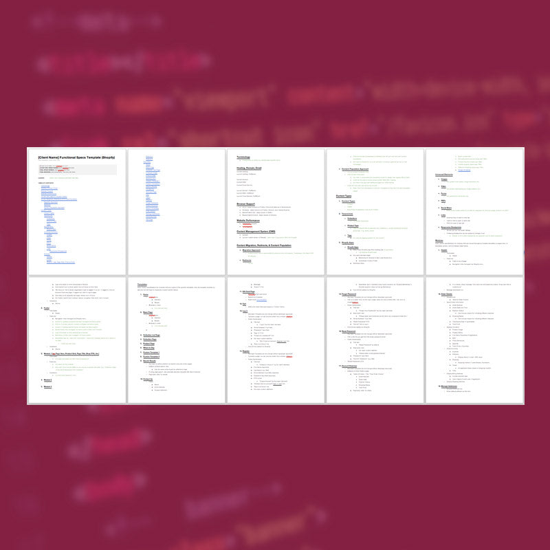 Functional Specs Template for Web Development (WordPress & Shopify) - AgencyDocs